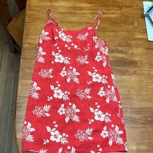 Red and white flower dress